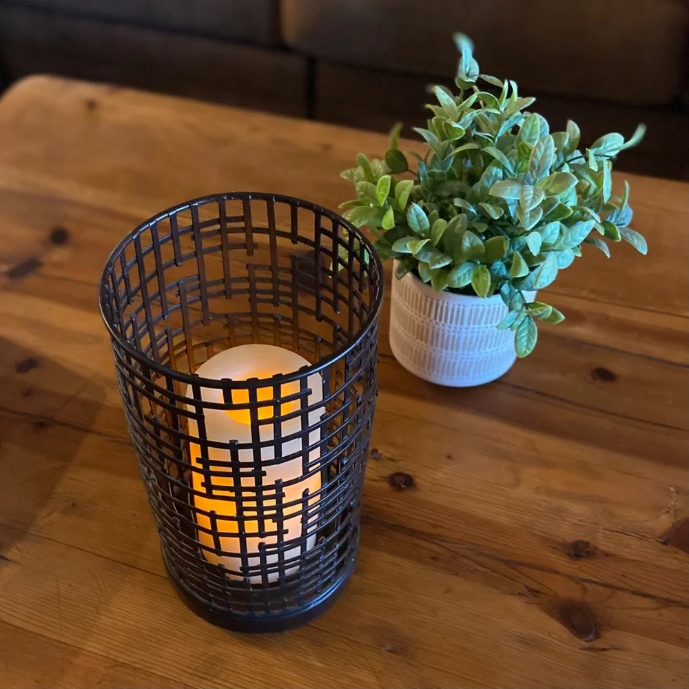 Metal Candle Holder Boho Anthropologie Vibe Industrial